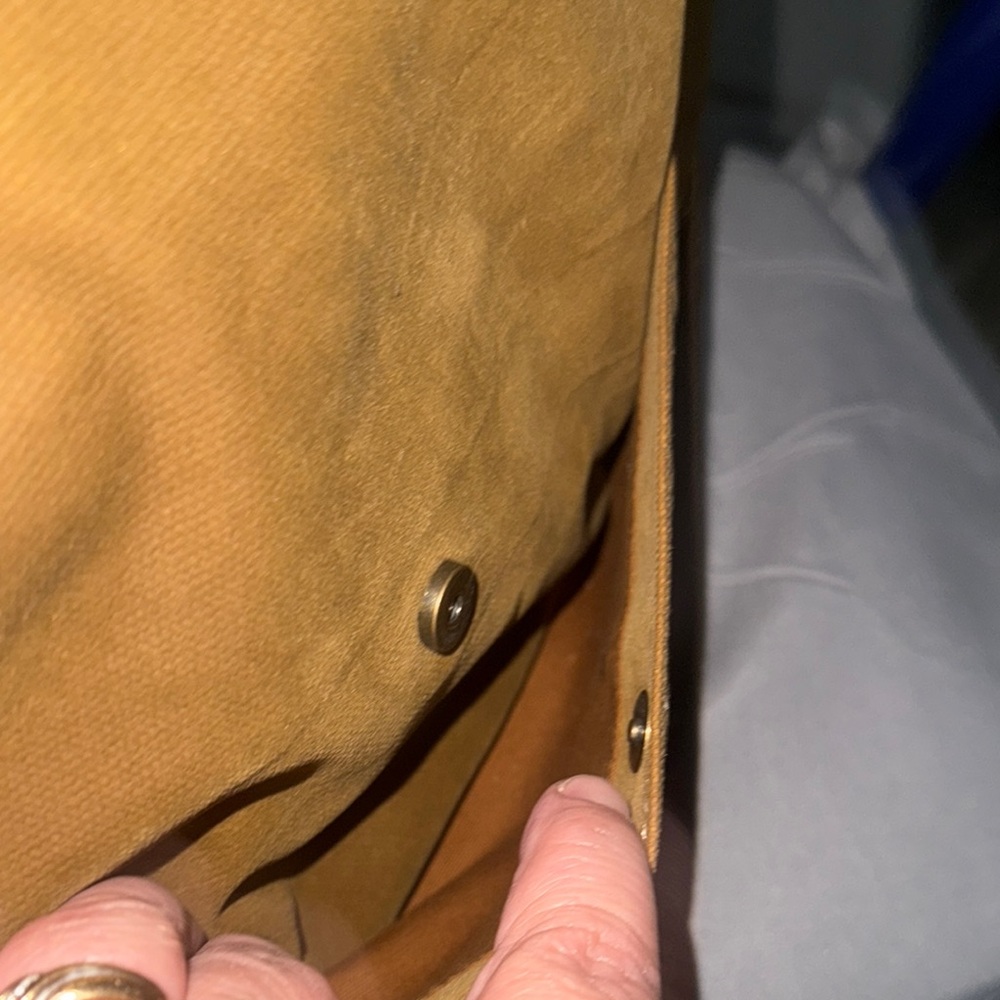 Fossil Brown Corduroy Shoulder Bag With Leather Strap EUC - Picture 3 of 9